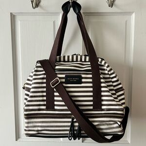 Henri Bendel Weekender Bowler Bag in Striped Canvas